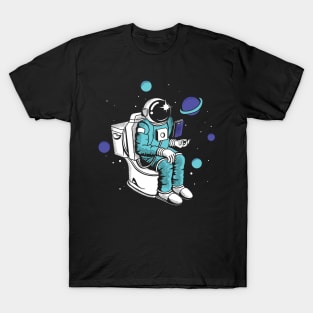 Poopin Space Astronaut Color Funny Space Gift T-Shirt